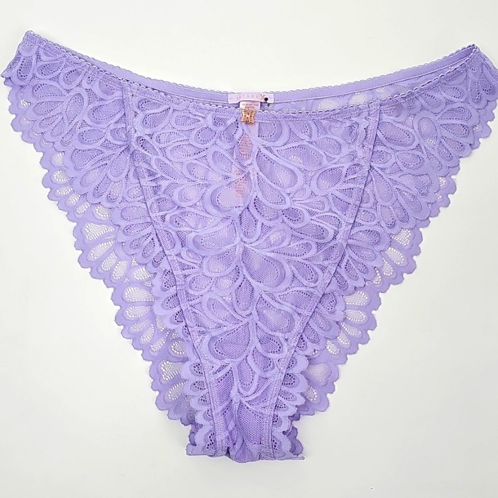 Savage X Fenty Lavendar & Lace Floral Feminine Sexy Panties Sz: 2X‎